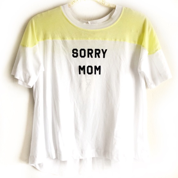 WILDFOX Sorry Mom Samuel Tee Yellow NWT Size XXS - Picture 2 of 7